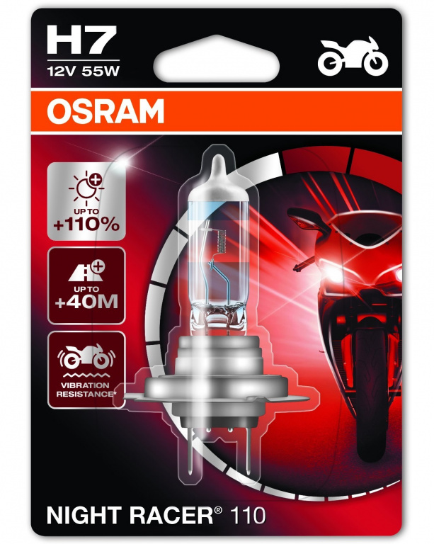 Bec Moto Osram H7 12V 55W Night Racer 110 +110% 64210NR1-01B