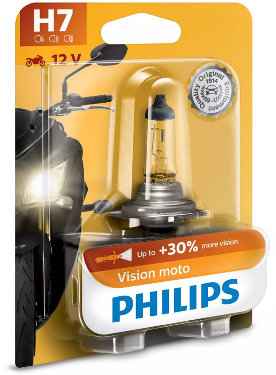 Bec Moto Philips H7 12V 55W PX26D Vision Moto 12972PRBW
