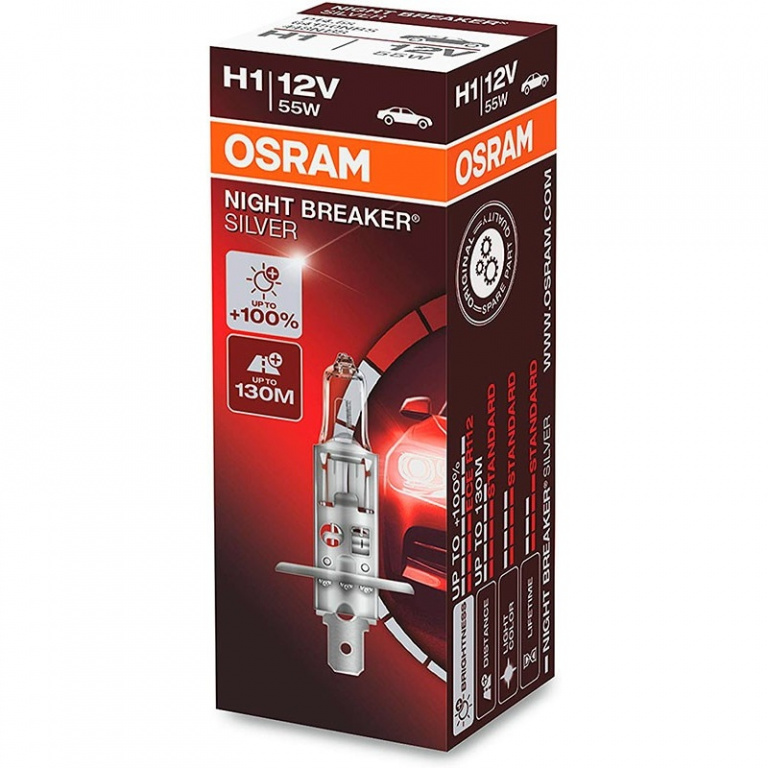 Bec Osram H1 12V 55W Night Breaker Silver +100% 64150NBS
