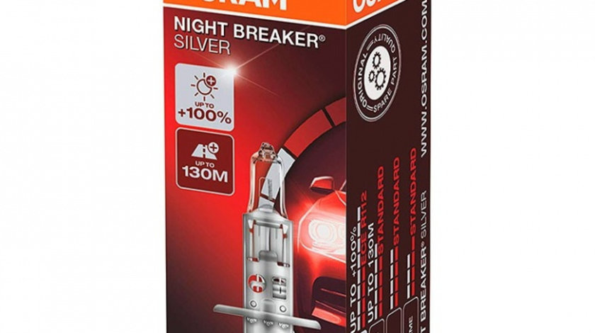 Bec Osram H1 12V 55W Night Breaker Silver +100% 64150NBS