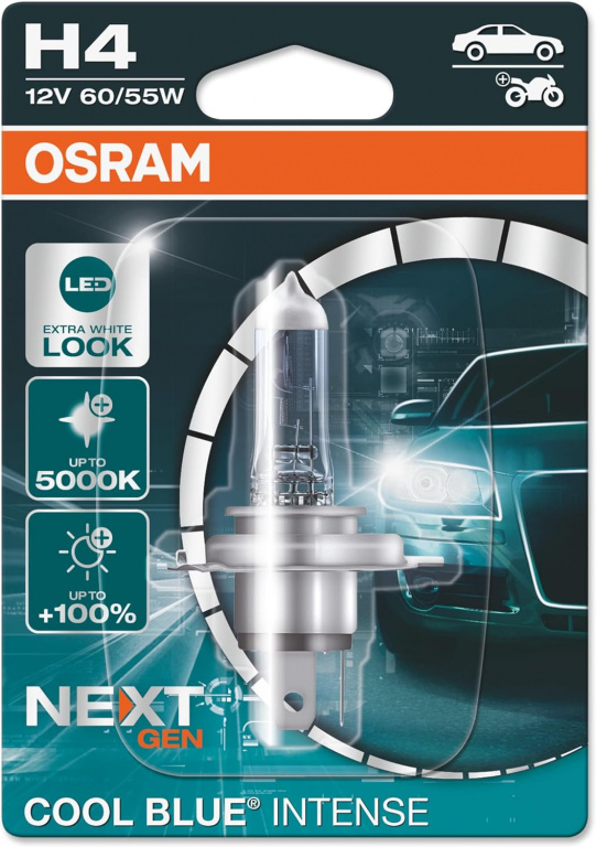 Bec Osram H4 12V 60/55 W Cool Blue Intense Blister Nextgen 1 Buc 64193CBN-01B