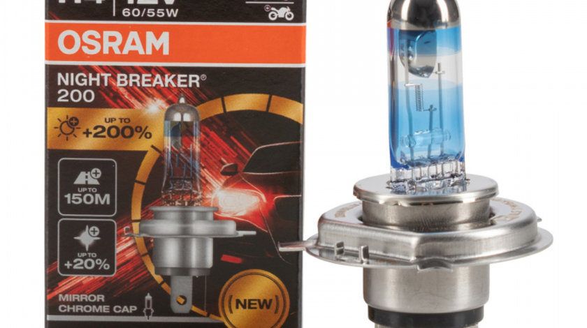 Bec Osram H4 12V 60/55W Night Breaker 200 P43t +200% 64193NB200