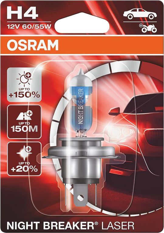 Bec Osram H4 12V 60/55W Night Breaker Laser Nextgen +150% Blister 1 Buc 64193NL-01B