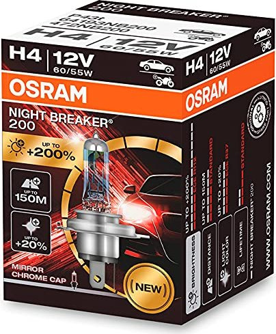 Bec Osram H4 12V 60/55W P43T Night Breaker 200 O-64193NB200