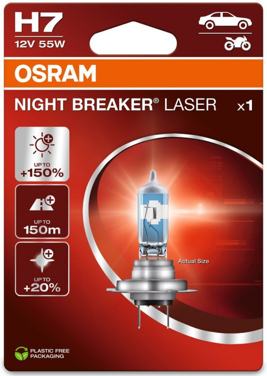 Bec Osram H7 12V 55W Night Breaker Laser Nextgen +150% Blister 1 Buc 64210NL-1BL