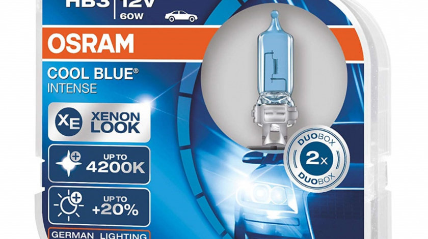 Bec Osram HB3 12V 60W Cool Blue Intense 9005CBI-HCB Set 2 Buc