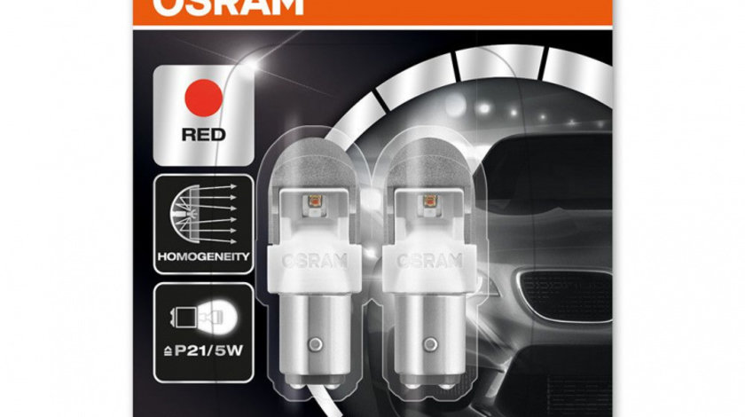 Bec Osram Ledriving P21/5W 12V 2W Rosu 1557R-02B Set 2 Buc