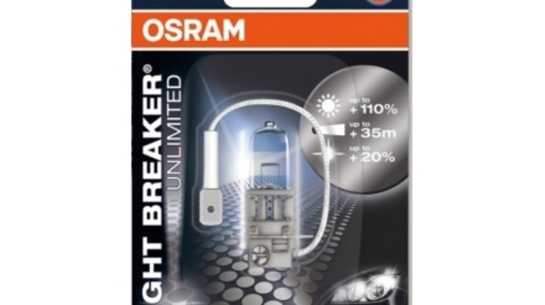 Bec Osram Night Braker Unlimited H3 12V 55W Blister cod intern: OSR64151NBU-01B