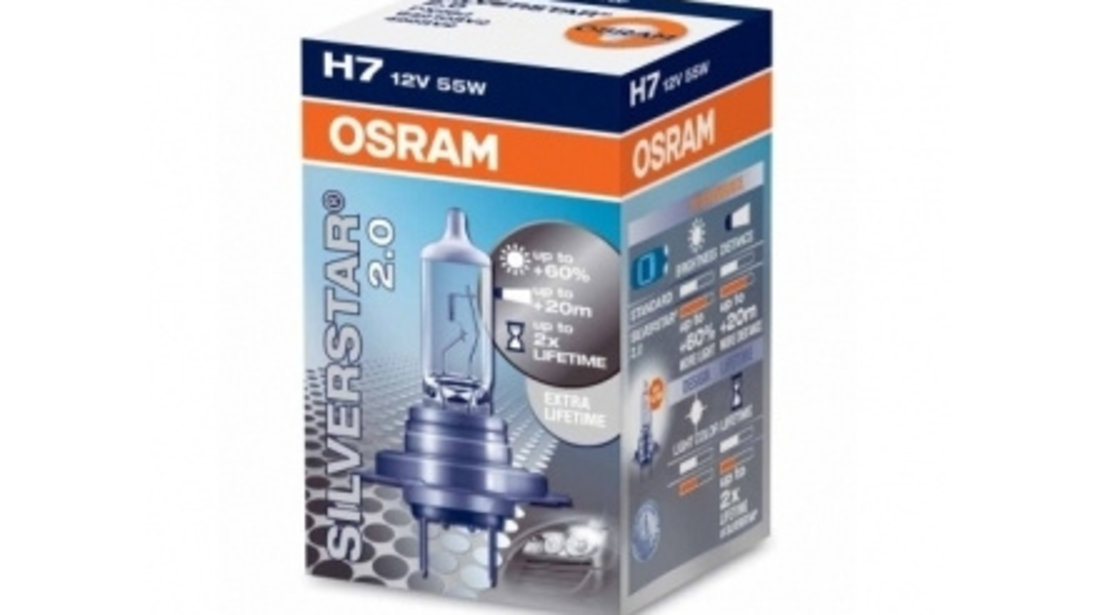 Bec Osram Silverstar H7 12V 55W cod intern: OSR64210SV2