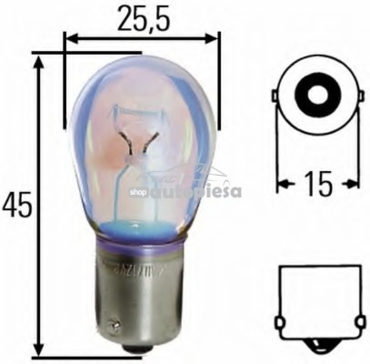 Bec P21W 12V 21W BA15s HELLA 8GA 002 073-121 piesa NOUA