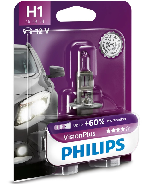 Bec Philips H1 12V 55W Vision Plus 12258VPB1