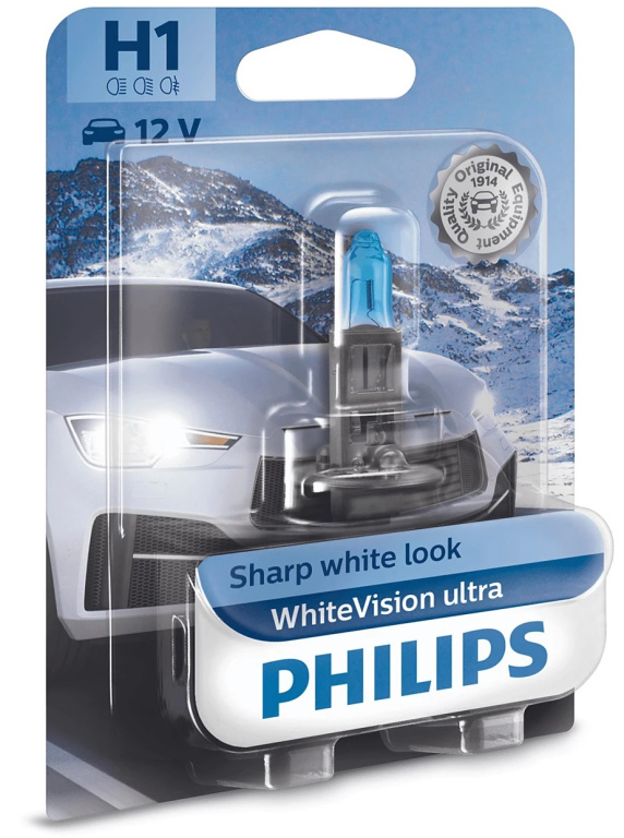 Bec Philips H1 12V 55W White Vision Ultra Blister 12258WVUB1