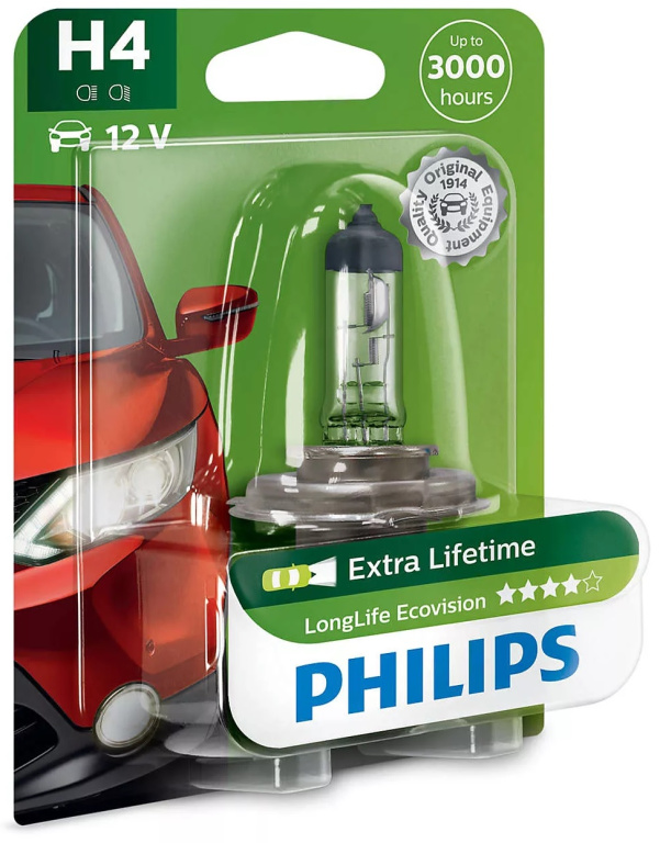 Bec Philips H4 12V 60/55W Longer Life Ecovision 12342LLECOB1