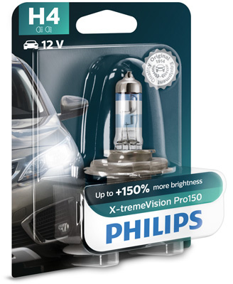 Bec Philips H4 12V 60/55W X-treme Vision Pro150 Blister 12342XVPB1