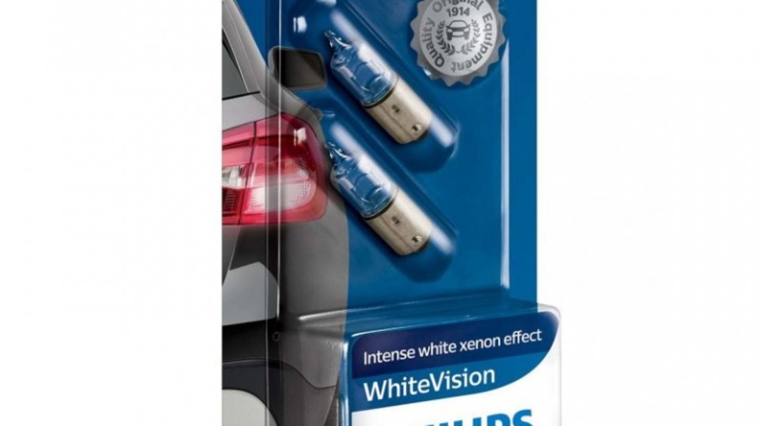 Bec Philips H6W 12V BAX9S White Vision 2 Buc 12036WHVB2