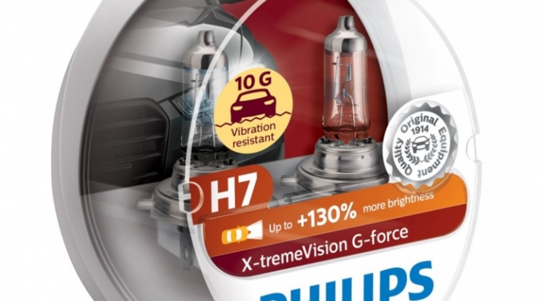 Bec Philips H7 12V 55W G-Force +130% Set 2 Buc 12972XVGS2