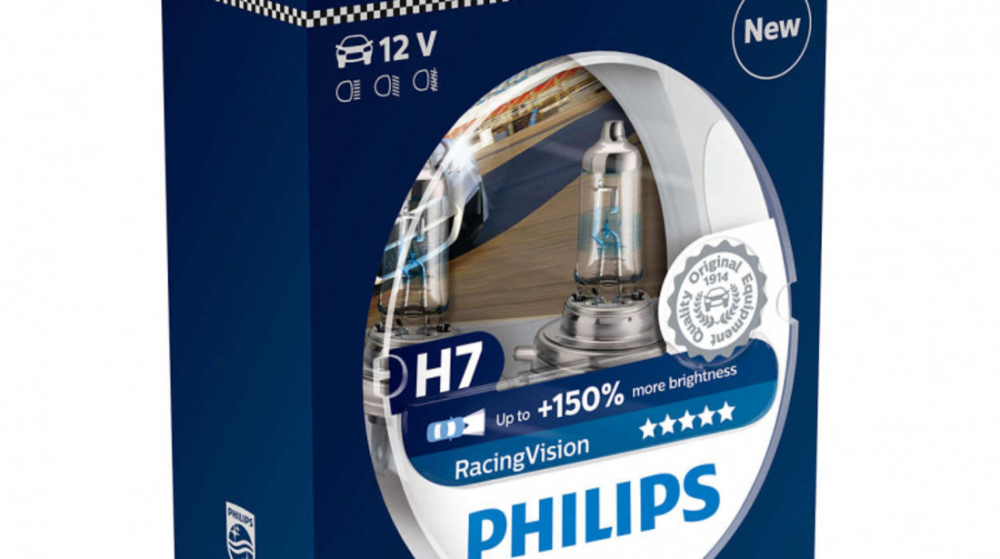 Bec Philips H7 12V 55W Racing Vision Set 2 Buc 12972RVS2