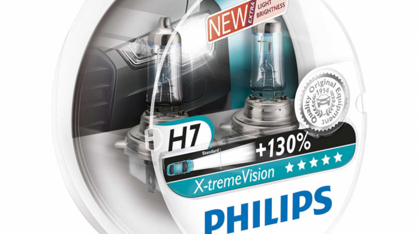 Bec Philips H7 12V 55W Xtremevision +130% Set 2 Buc 12972XV+S2