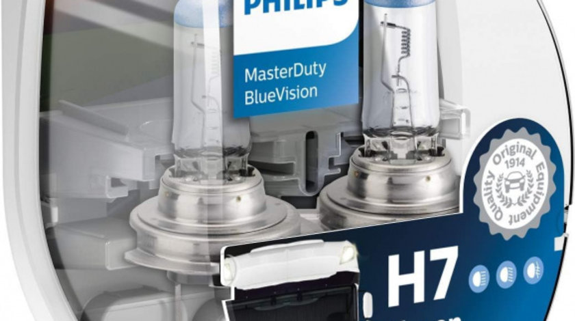 Bec Philips H7 24V 70W Masterduty Bluevision Set 2 Buc 13972MDBVS2