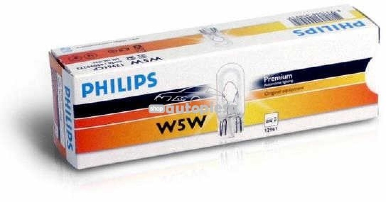 Bec Philips W5W 12V 5W 12961CP piesa NOUA
