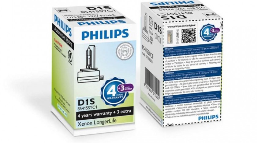 Bec Philips Xenon D1S Longerlife 35W 85V 85415SYC1 7 Ani Garantie !!!