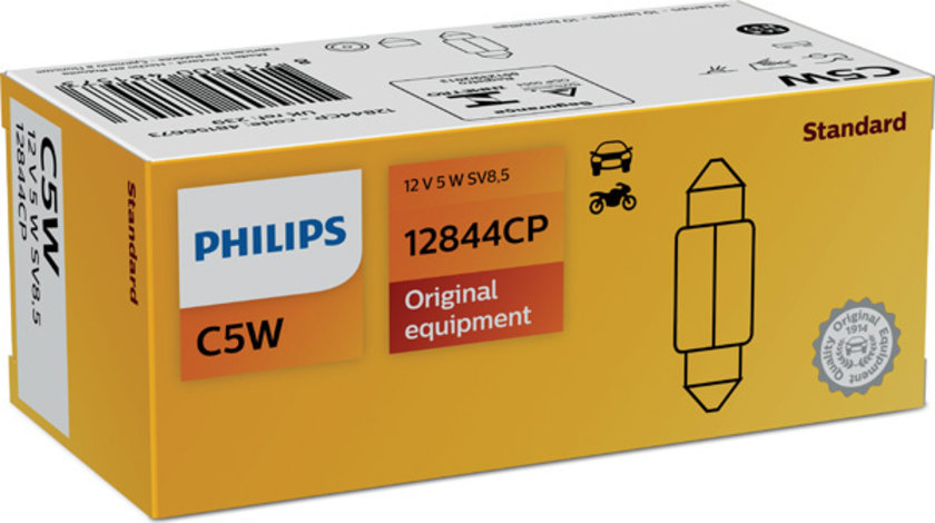 BEC PLAFONIERA C5W 12V SET 10 BUC PHILIPS 12844CP PHILIPS