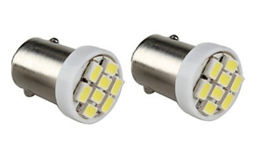 Bec Pozitie 8 SMD Lumina Alba 12V BA9S ( Pret / Set ) 90326W TCT-3208