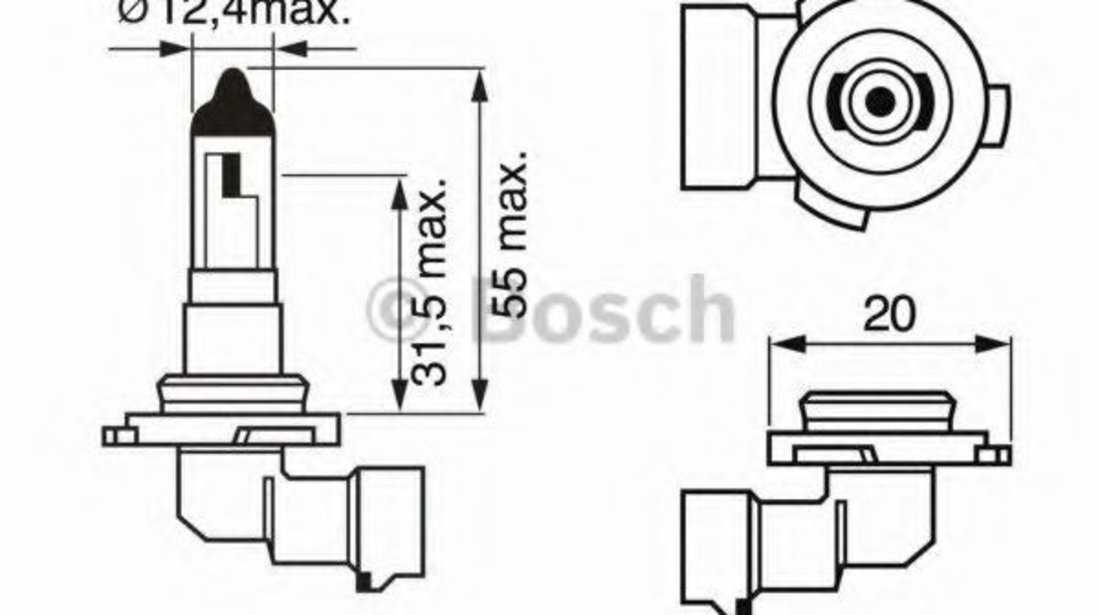 Bec, proiector ceata TOYOTA COROLLA (CDE12, ZZE12, NDE12, ZDE12) (2001 - 2007) BOSCH 1 987 302 083 piesa NOUA