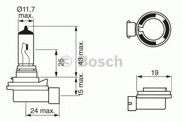 Bec, proiector ceata VW POLO (6R, 6C) (2009 - 2016) BOSCH 1 987 302 081 piesa NOUA