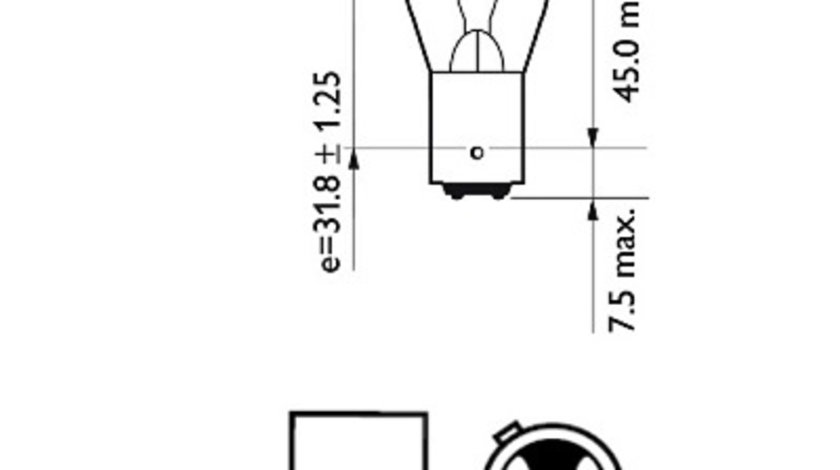 BEC ROSU FRANA PR21/5W 12V SET 10 BUC 12495CP PHILIPS