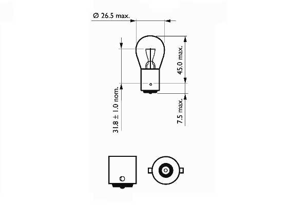 BEC SEMNALIZARE 12V P21WBA15S SET 10 BUC SCT 202075 SCT