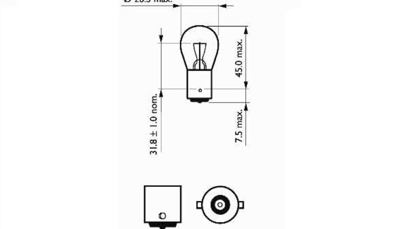 BEC SEMNALIZARE 12V P21WBA15S SET 10 BUC SCT 202075 SCT