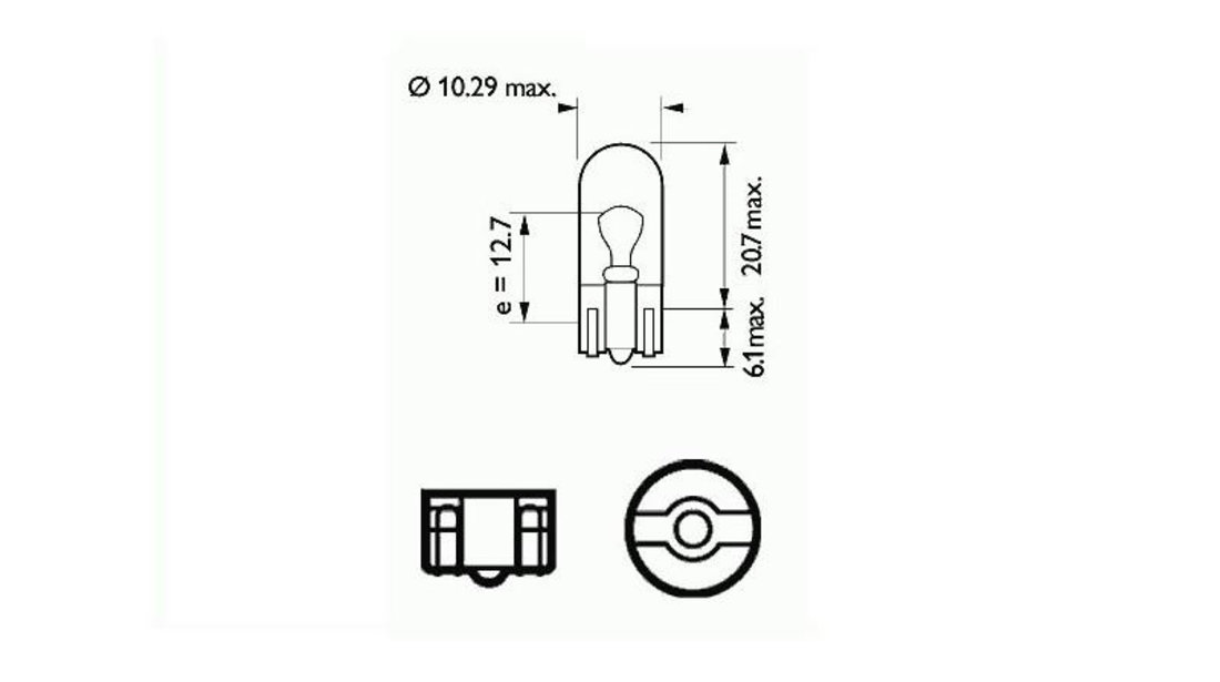 Bec soclu sticla 12v w5w set 20 buc sct UNIVERSAL Universal #6 202112