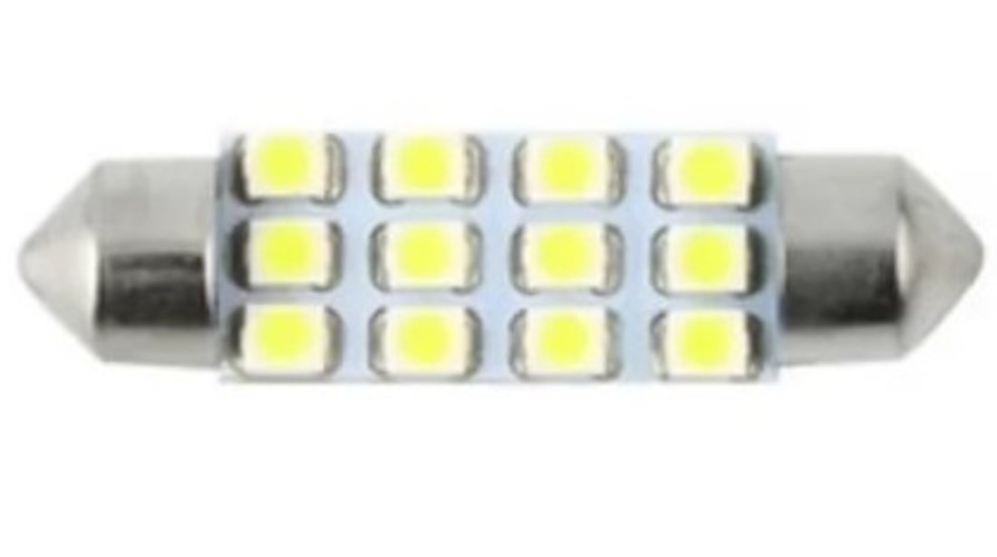 Bec Sofit 12 Led SMD 12V Culoare Rosu 85628 ( 11 x 39MM ) ( Set 2 Buc ) TCT-1403