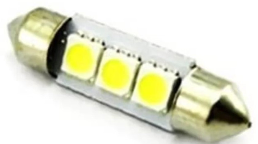 Bec Sofit 3 Led SMD Led-uri 12V Lumina Albastra ( 11 x 39MM) ( Set 2 Buc ) 85548B TCT-1272