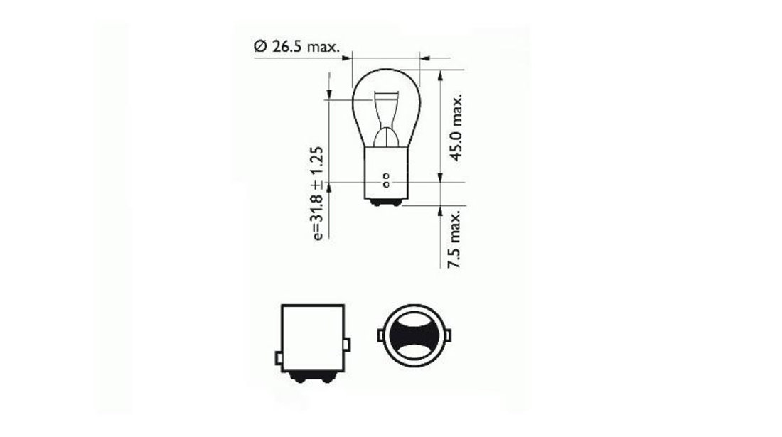 Bec stop frana 12v p21/5w bay15d set 10 buc sct UNIVERSAL Universal #6 202068