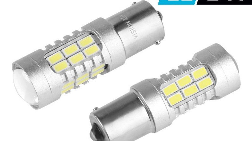 Bec Vision P21w Ba15s 12/24v 27x 5730 Smd Led, Cu Lentila, Canbus, Alb, 2 Buc 58944