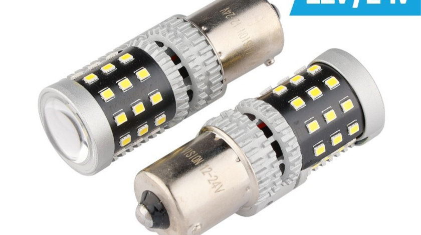 Bec Vision R5w / R10w Ba15s 12/24v 39x 2016 Smd Led, Nepolar, Canbus, Alb, 2 Buc 58312