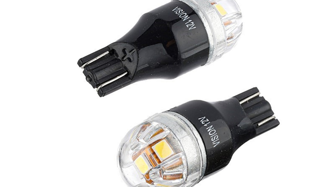 Bec Vision W16w (t15) 12/24v 5x 2835 Smd Lumileds, Nepolar, Canbus, Alb, 2 Buc. 58301