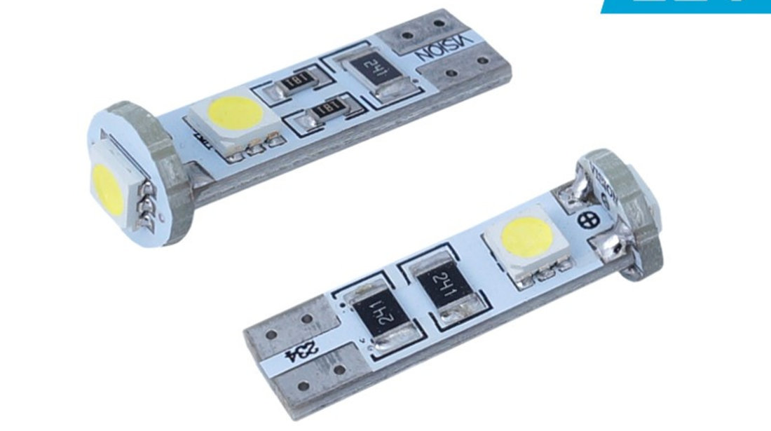 Bec Vision W5w (t10) 12v 3x 5050 Smd Led, Canbus, Alb, 2 Buc 58293