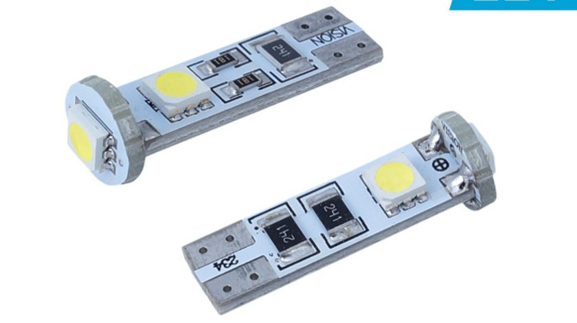 Bec Vision W5w (t10) 12v 3x 5050 Smd Led, Canbus, Alb, 2 Buc 58293