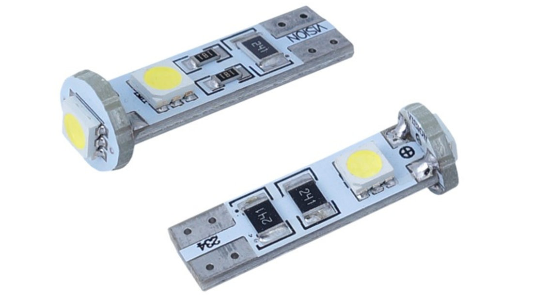 Bec Vision W5w (t10) 12v 3x 5050 Smd Led, Canbus, Alb, 2 Buc 58293