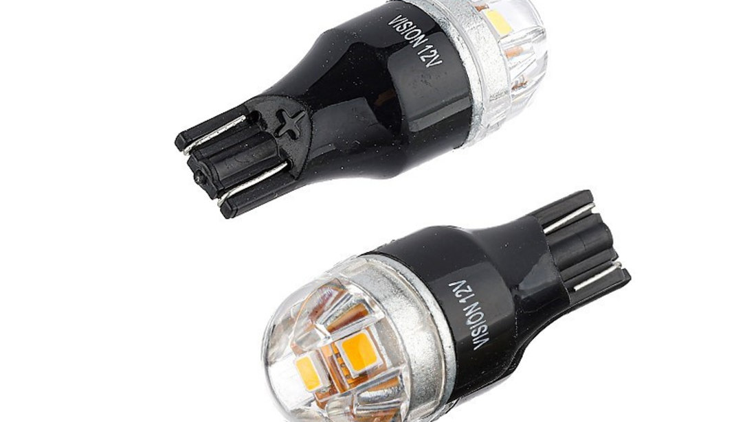 Bec Vision Wy16w (t15) 12/24v 5x 2835 Smd Lumileds, Nepolar, Canbus, Portocaliu, 2 Buc 58302