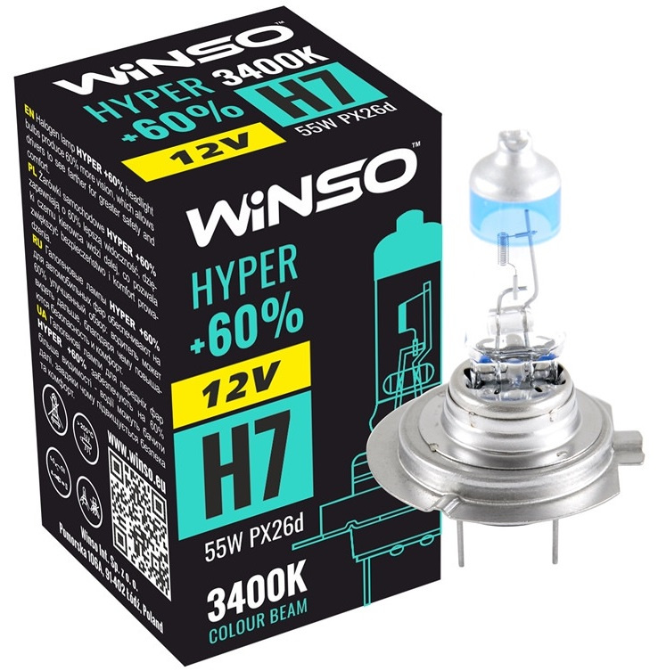 Bec Winso H7 12V 55W 3400K PX26d Hyper +60% 712720