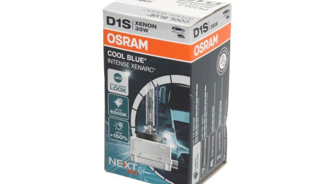 Bec Xenon Osram D1S Xenarc Cool Blue Intense Next Gen 6200K 85V 35W 66140CBN piesa NOUA