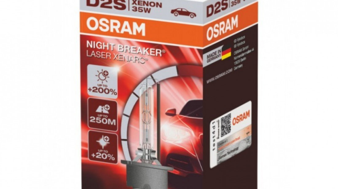 Bec Xenon Osram D2S Xenarc Night Breaker Unlimited Next Gen (+200% lumina) 4500K 85V 35W 66240XNL piesa NOUA