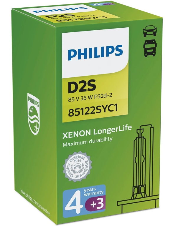 Bec Xenon Philips D2S 85V 35W 4300K P32d-3 Xenon Longer Life 85122SYC1