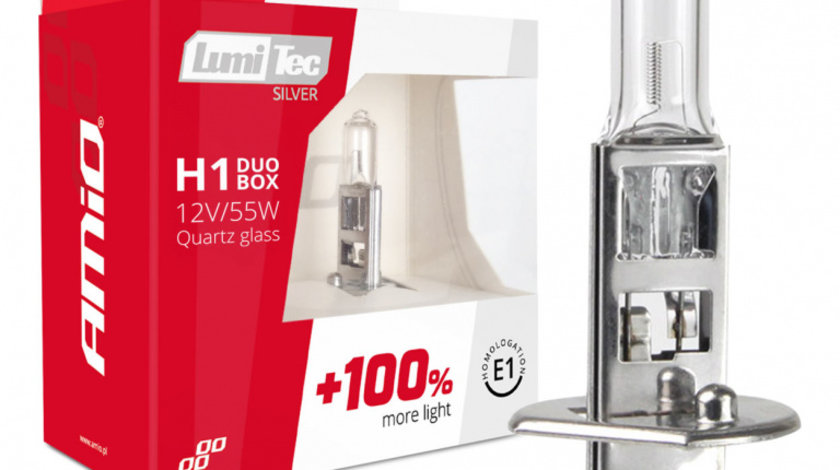 Becuri Cu Halogen H1 12v 55w Lumitec Silver +100% Duo Amio 01401