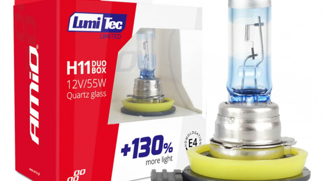 Becuri Cu Halogen H11 12v 55w Lumitec Limited +130% Duo Amio 02105