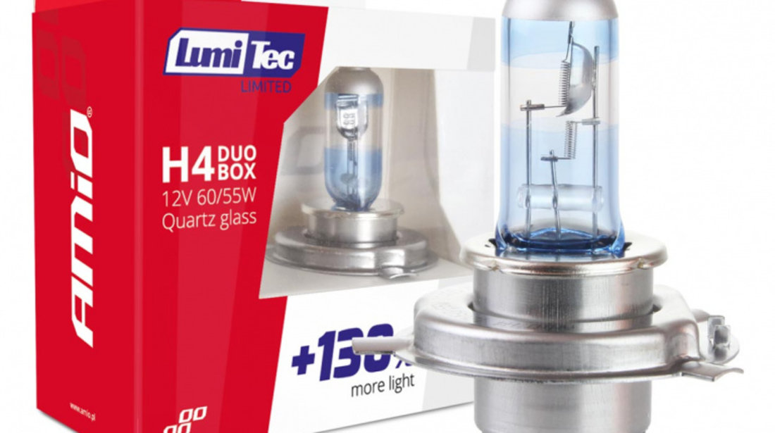 Becuri Cu Halogen H4 12v 60/55w Lumitec Limited +130% Duo Amio 01405